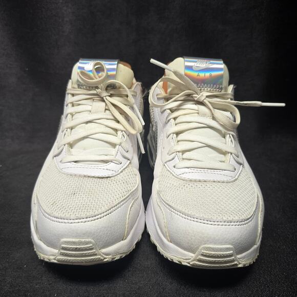 Nike Air Max White & Silver Iridescent Excee Sneakers Running Shoes - Picture 2 of 10